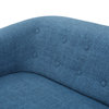 GDF Studio Carol Button Back Mid Century Fabric Modern Loveseat, Muted Blue