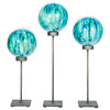 Decorative Glass Spheres Stand Lake Como Finish, 3 Piece Set
