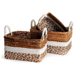 Napa Home & Garden - 3-Piece Key Largo Rectangular Basket Set - Fashion forward, with mixed weaves, natural materials and enhanced details. Even the rich mix of colors speak to the fashionista quality these baskets have.