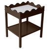 Hobe Sound Side Table with Shelf - Turkish Coffee with Natural Raffia