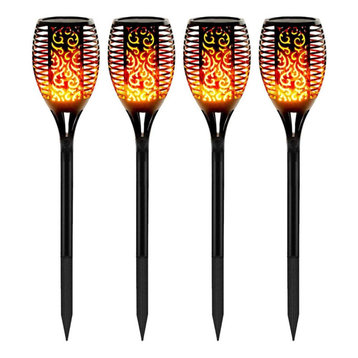 Smart Solar Waterproof Flickering Flames, Outdoor Spotlights, 4-Pack