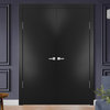 Modern Solid Double Doors 60 x 80 | Planum 0010 Black Matte | French