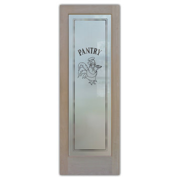 Pantry Door - Rooster Chef - Alder Clear - 30" x 96" - Book/Slab Door