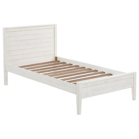 Alaterre Furniture Windsor Panel Wood Twin Bed - Driftwood White