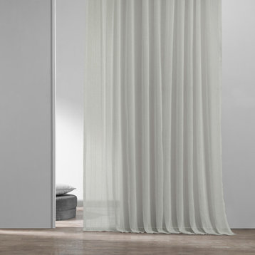 BordeauxStriped Linen Sheer Curtain, 50"x84"