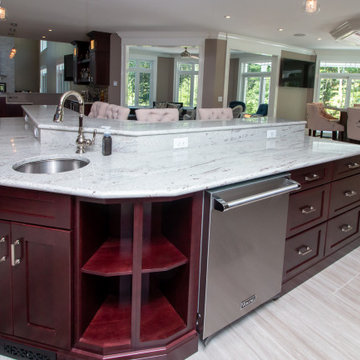 Transitional Cabico Unique Cherry Cordovan Kitchen Remodel with Butler’s Pantry