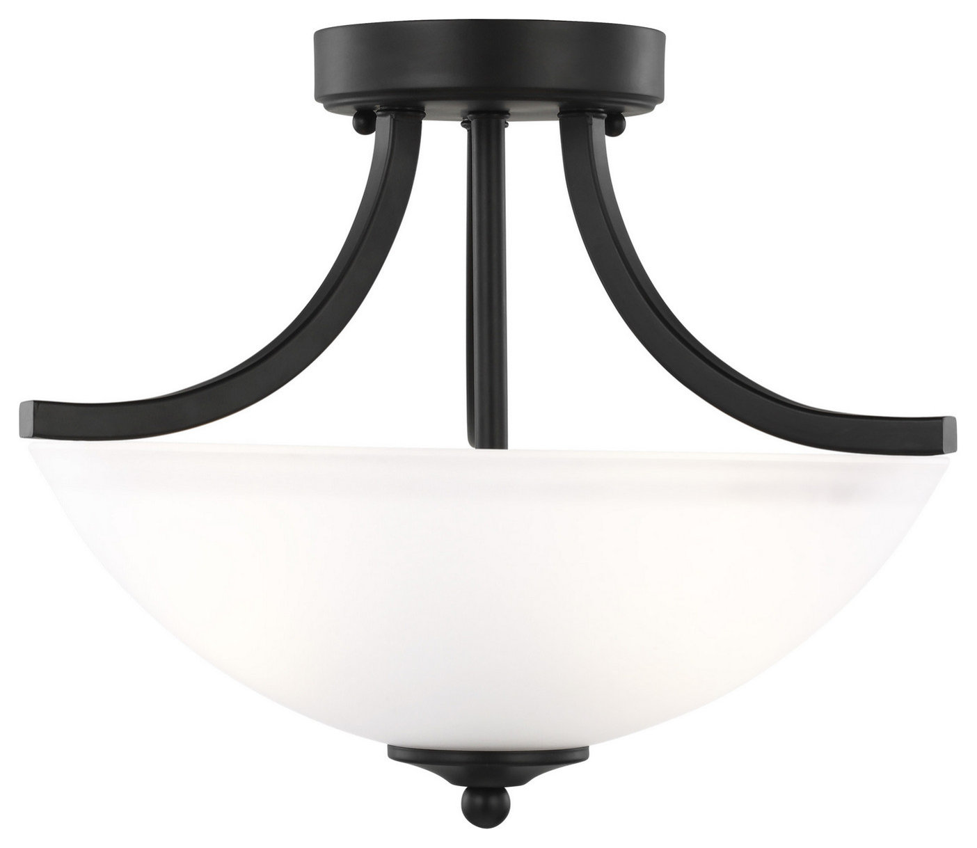 Geary Two Light Semi-Flush Convertible Pendant in Midnight Black ...