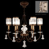 Fine Art Lamps 595440-2ST Eaton Place Silver Leaf 6 Light Chandelier
