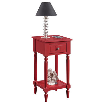 Convenience Concepts Khloe Square Accent Table in Red Wood Finish