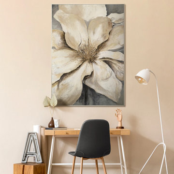 Framed painting for living room "Golden blossom"