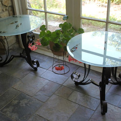 Custom Etched Glass - Side Tables And End Tables
