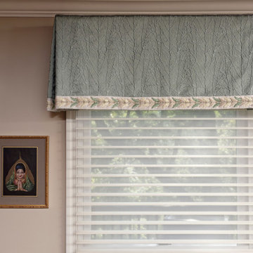 Simple Solutions in Window Treatments - inverted pleat valance with trim detail