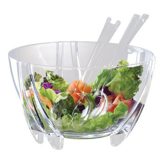 Acrylic Salad Bowl & Server, Clear - Prodyne