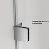 Milano 60" W x 72" H Hinged Frameless Tub Door, Brushed Nickel