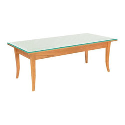 Classic Shaker Flare Leg Glass Top Coffee Table - Coffee Tables
