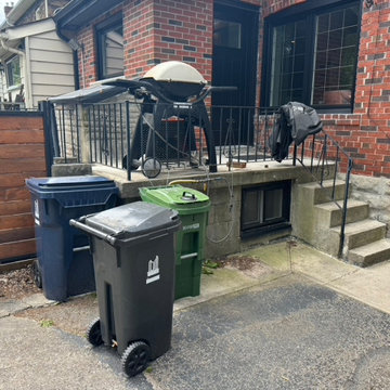 Concrete Back Deck Transformation To Masonry Natural Stone Porch and Steps