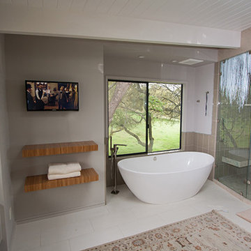 Master Bath with Mounted TV