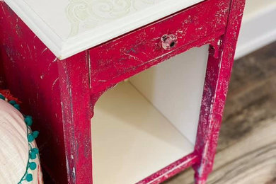 BOHO Refinished Distressed Side Table