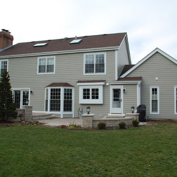 Wheaton, IL Brick Colonial Marvin Windows & Hardie Siding