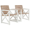 Safavieh Jovanna Steel and Acacia Wood 2 Seat Bench in White and Oak