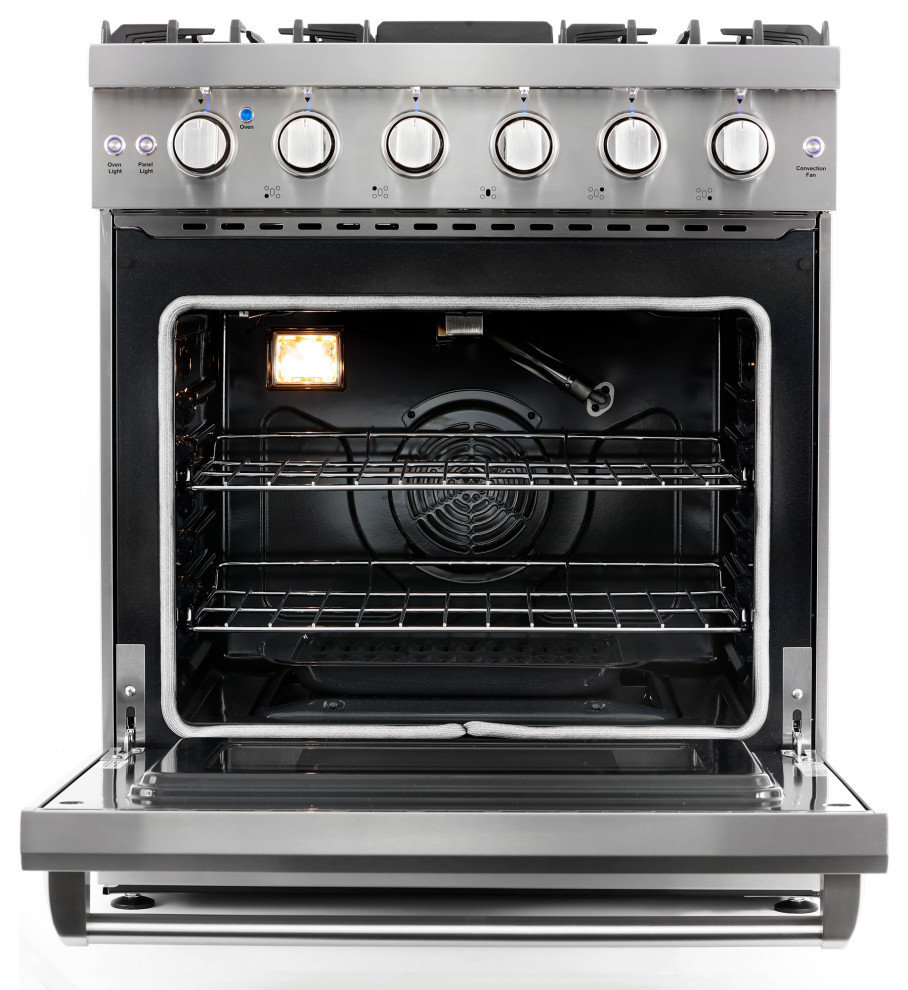 2-Piece Kitchen, 30" Gas Range and 30" Wall Mount Range Hood