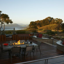outdoor seating and fire area