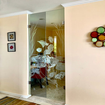 Etched Glass Office Doors from Laguna Beach, California home