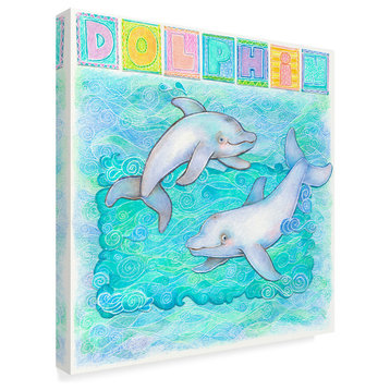 Cheryl Piperberg 'Dolphin Playful' Canvas Art, 24"x24"