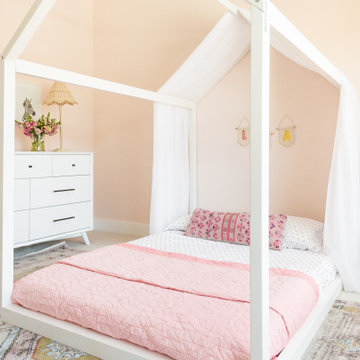 Kids Bedroom Design Dallas – Canopy Bed & Soft Pink Palette | Lark Interiors
