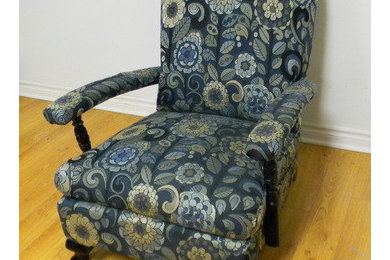 Flower print arm chair after picture