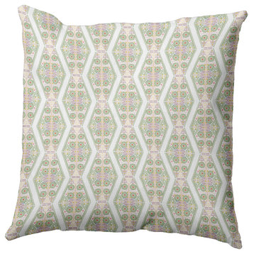 Detailed Geo Decorative Throw Pillow, Fresh Green, 18"x18"