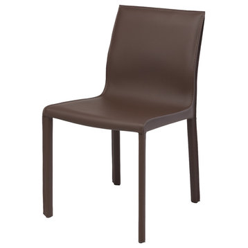 Colter Leather Covered Dining Chair, Mink