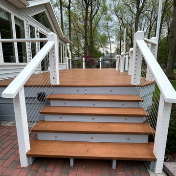 Wood Deck with Stainless Steel Cable Railing