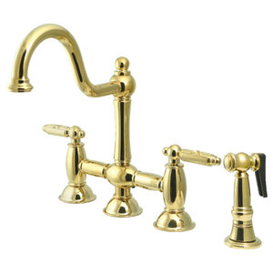 Kingston Brass Restoration Bridge Kitchen Faucet Traditional Kitchen Faucets By Luxury Bath Collection Houzz