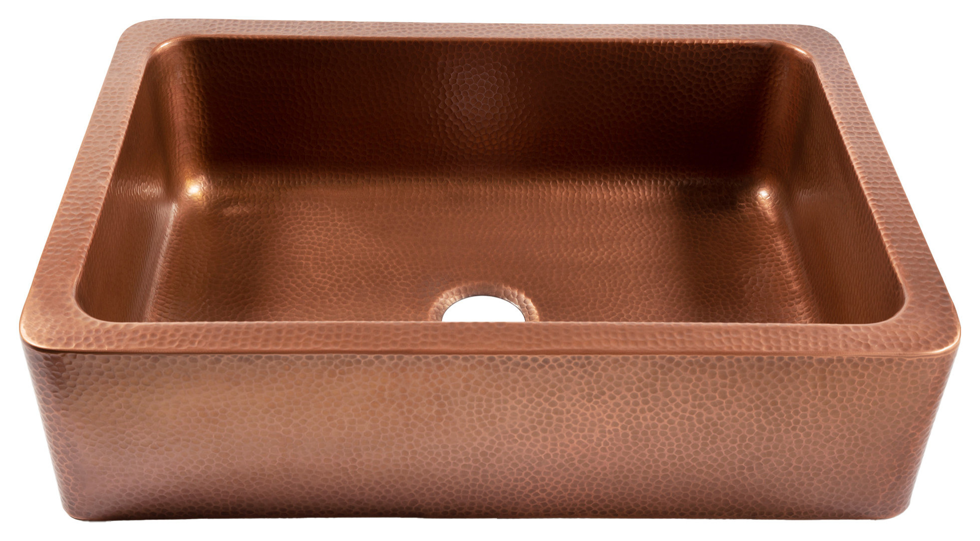 Adams Copper 33" Single Bowl Farmhouse Apron Front Undermount Kitchen Sink