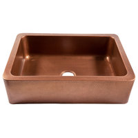Adams Copper 33" Single Bowl Farmhouse Apron Front Undermount Kitchen Sink