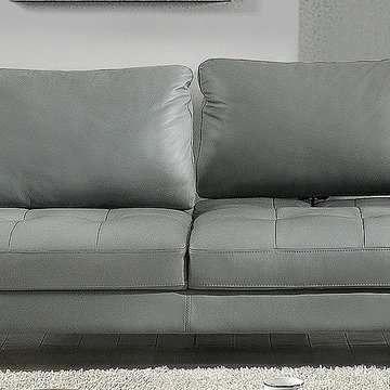 Modern Gia Full Italian Leather Sofa | Grey
