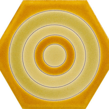 Sisters Ceramic Tile Collection, Hexagon-Circle Indian Summer