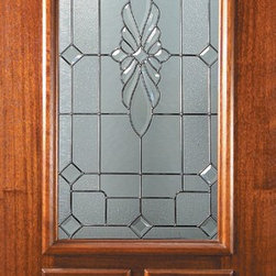 Slab Single Door 80 Wood Mahogany Versailles 2 Panel Arch Lite Glass - Front Doors