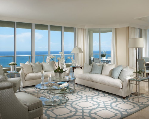 Maritime Wohnzimmer mit Marmorboden Ideen, Design & Bilder | Houzz