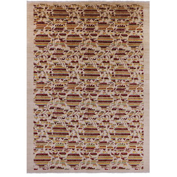 10'x14' Rose Garden Oriental Handmade Wool William Morris Area Rug, Q1772
