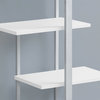Bookshelf Bookcase Etagere 5 Tier 60"H Office Bedroom Metal Laminate White Grey