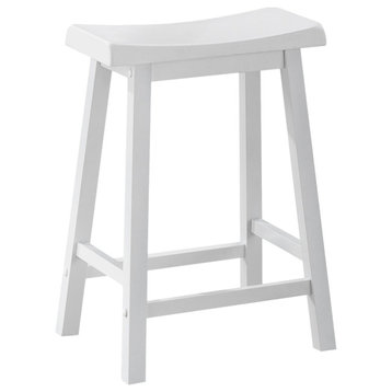HomeRoots 27.5" x 35" x 48" White Solid Wood Mdf Barstool