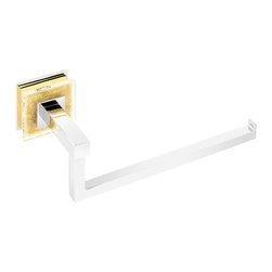 Secret Bath - Alexa Chrome Gold Swarovski Crystals Small Towel Ring - Towel Rings