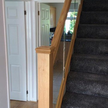 Oak and Glass Stairs and Landing