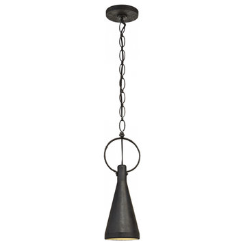 Limoges Pendant, 1-Light, Natural Rusted Iron, Aged Iron Shade, 6.75"W