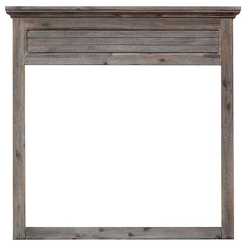 Sunset Trading Solstice Shutter Coastal Wood Mirror in Weathered Gray and Brown