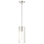 Livex Lighting - Livex Lighting 45951-91 Soma, 1 Light Pendant, Brushed Nickel/Satin Nickel - Inspired by the modern skyscraper design, the archSoma 1 Light Pendant Brushed Nickel Hand UL: Suitable for damp locations Energy Star Qualified: n/a ADA Certified: n/a  *Number of Lights: 1-*Wattage:60w Medium Base bulb(s) *Bulb Included:No *Bulb Type:Medium Base *Finish Type:Brushed Nickel