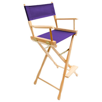 Gold Medal 30" Natural Classic Director's Chair, Purple
