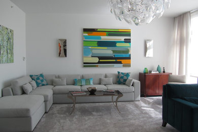 Inspiration for a contemporary living room remodel in New York